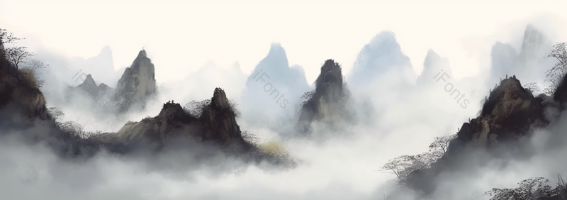 中国风古典风格峡谷背景,插画/手绘图,插画/手绘图库,插画/手绘图下载,插画/手绘